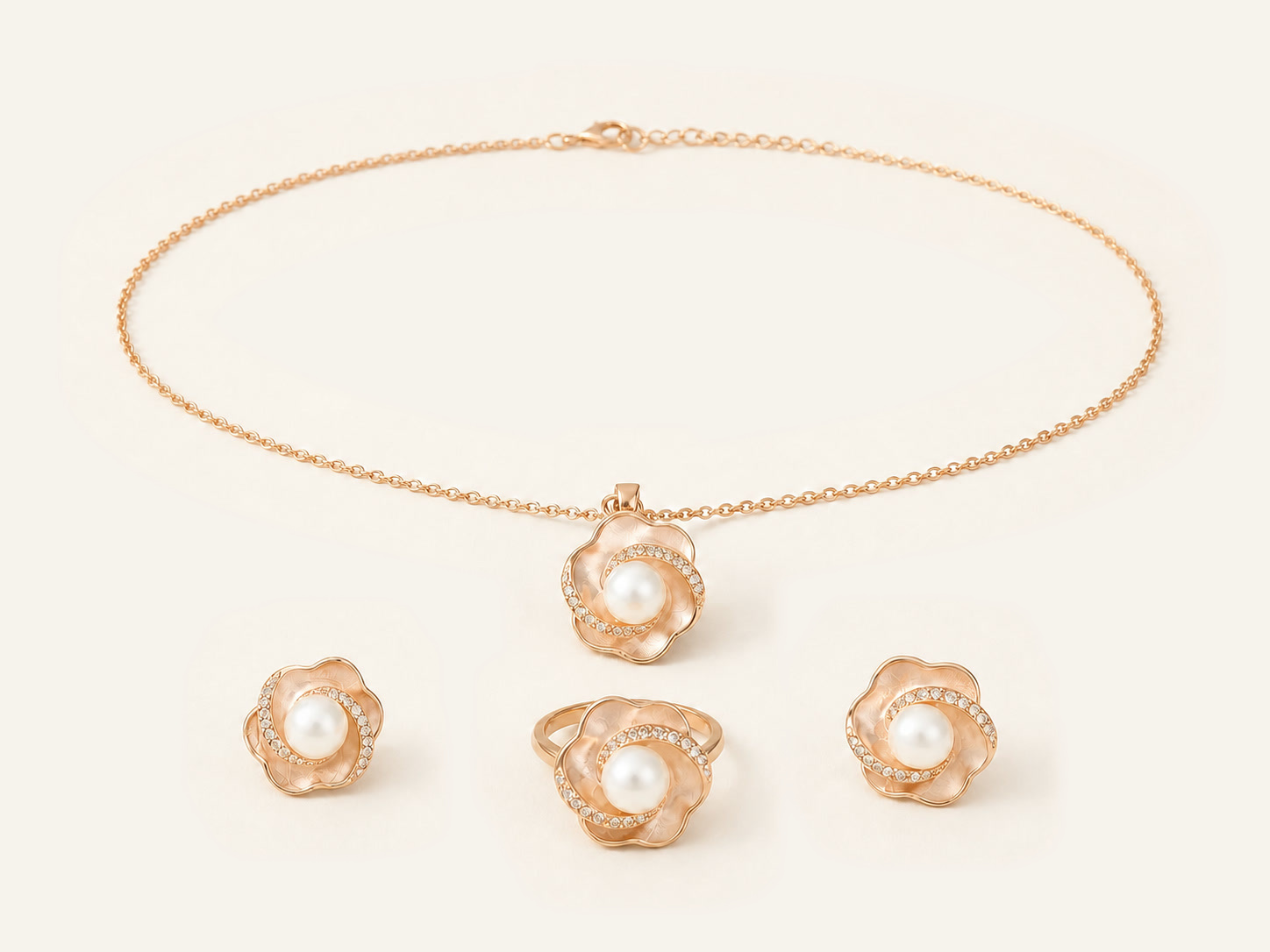 Rose Gold Flower Set