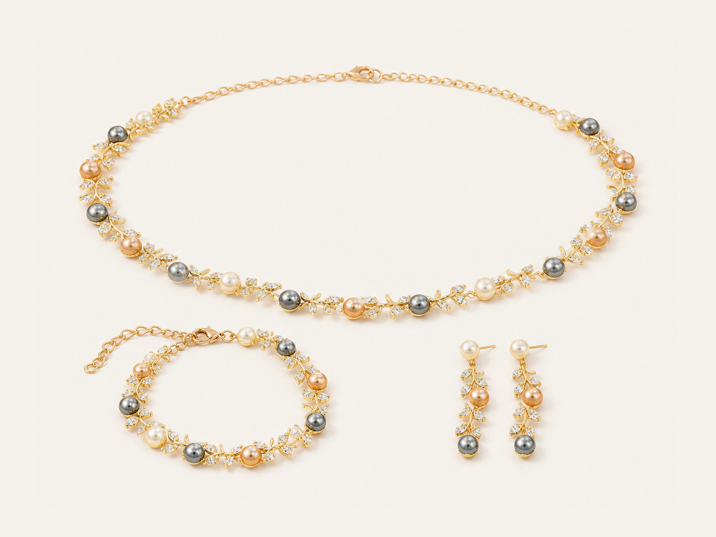 Multicolour Vine Pearl Set